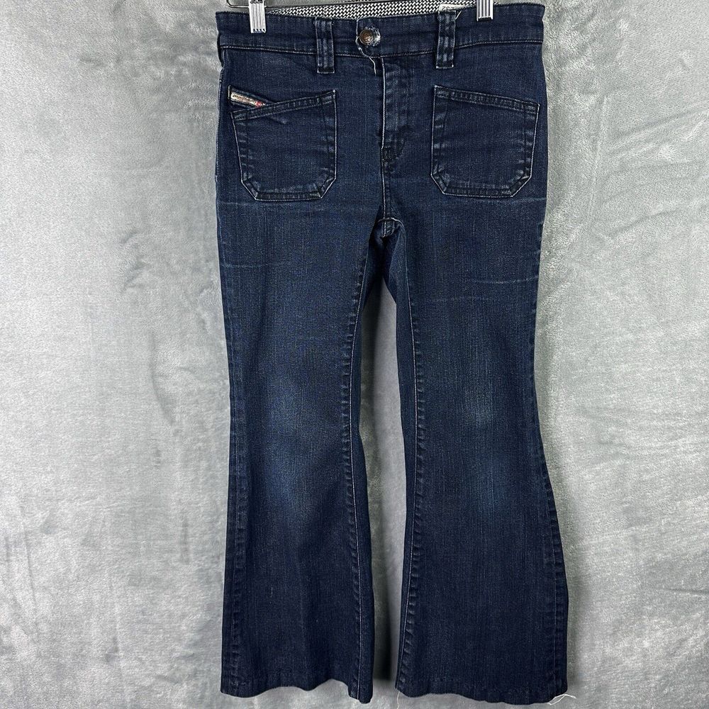 Diesel Fluzi Wide Leg Jeans Women's Blue Stretch Denim 28x32 (28x25)*hemmed